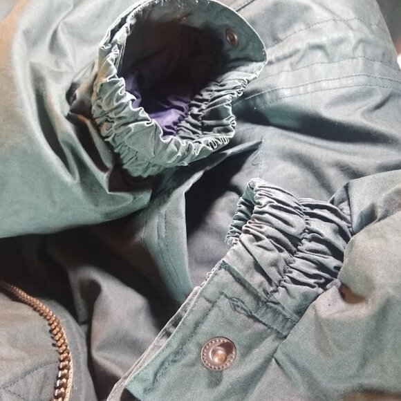 NWOT Vintage Men's XL STRATOJAC Down Cargo jacket forest green + tan accents - Picture 10 of 16